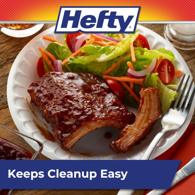 Platos de Espuma Hefty Everyday 23 cm Blancos Paquete de 45