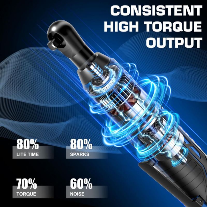 Llave de Carraca Inalámbrica LUXTER 3/8" 12V Kit con Torque de 45 Ft-lbs