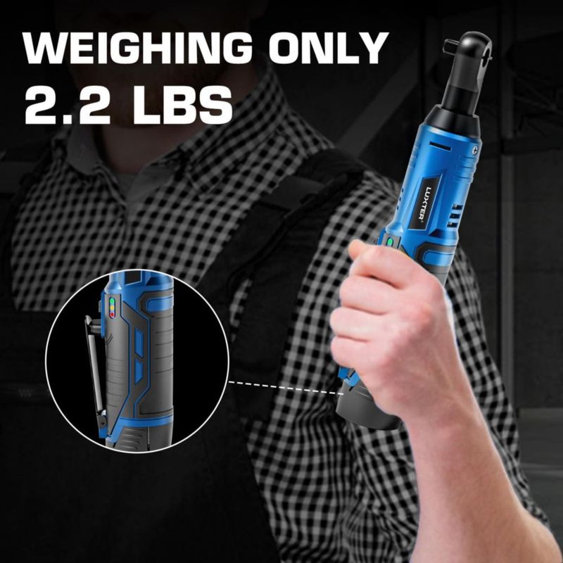 Llave de Carraca Inalámbrica LUXTER 3/8" 12V Kit con Torque de 45 Ft-lbs