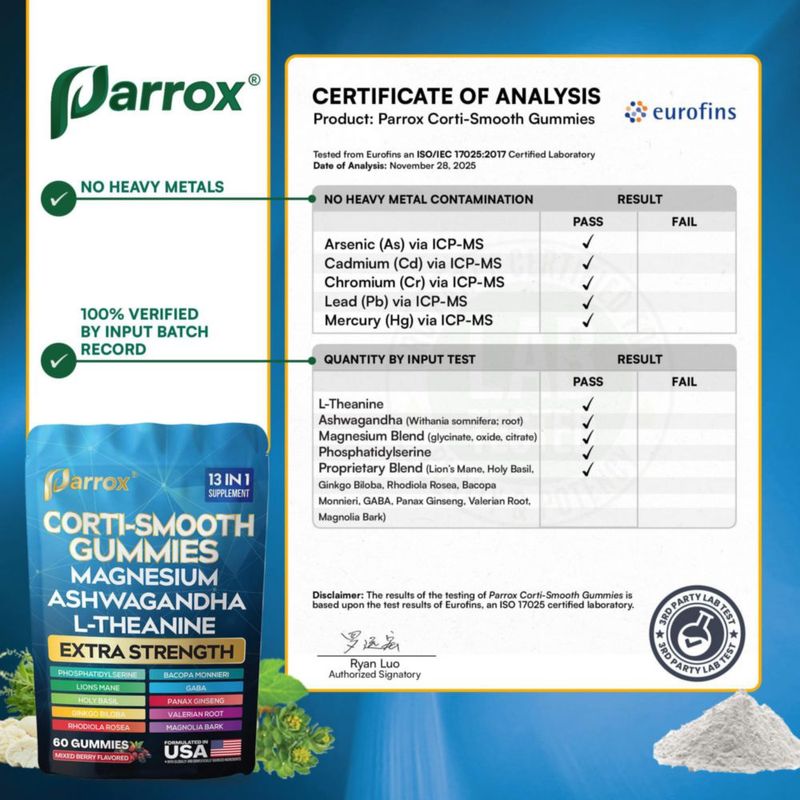 Suplemento Nutricional Parrox Corti-Smooth Gomitas de Bayas