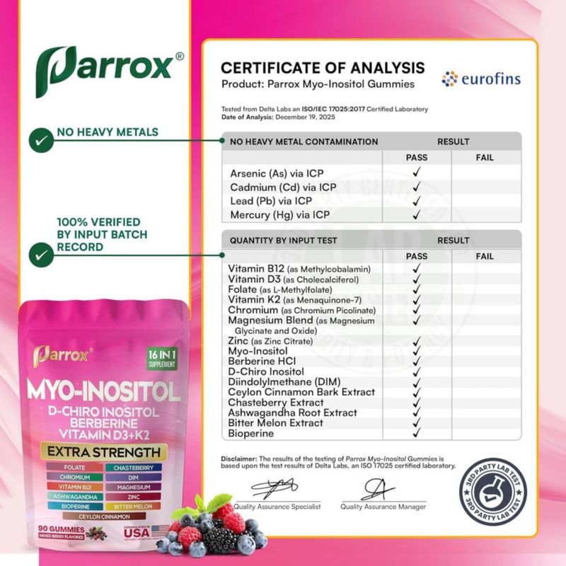 Gomitas Vitaminadas Parrox con Mio-Inositol D-Ciro Inositol y Berberina