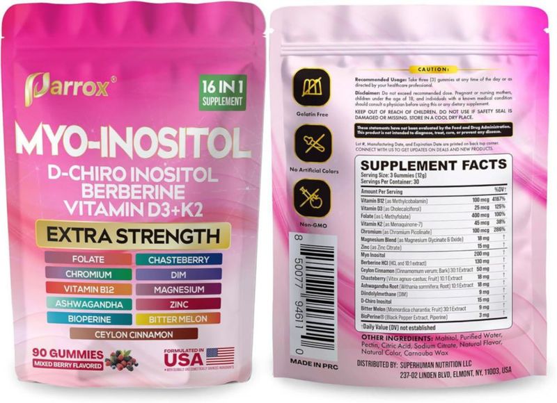 Gomitas Vitaminadas Parrox Myo-Inositol Berberina 2 Paquetes