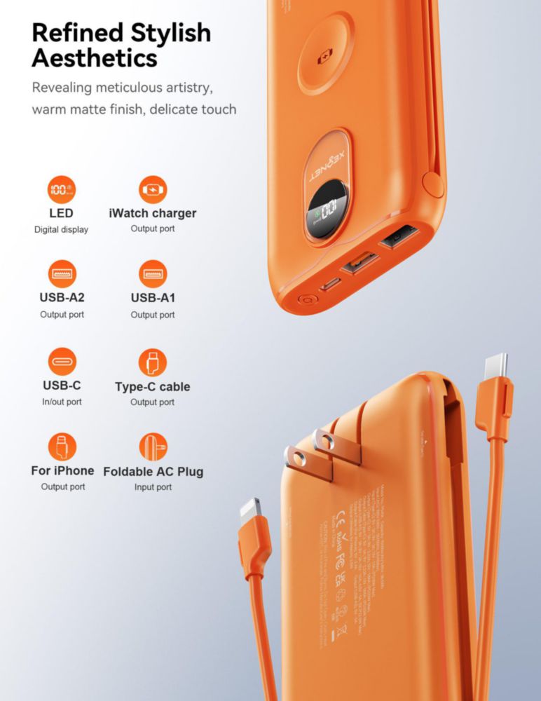 Power Bank XEGNER 10000mAh 20W Inalámbrico para iWatch