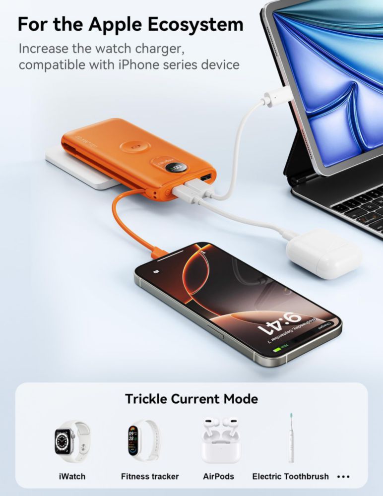 Power Bank XEGNER 10000mAh 20W Inalámbrico para iWatch