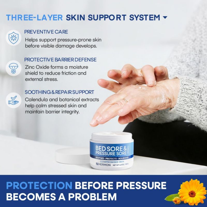 Crema para Cuidado de la Piel Hermon para Úlceras por Presión 3 Unidades de 120 ml