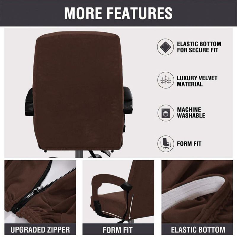 Funda para Silla de Oficina GOWT Terciopelo Plush XL Café