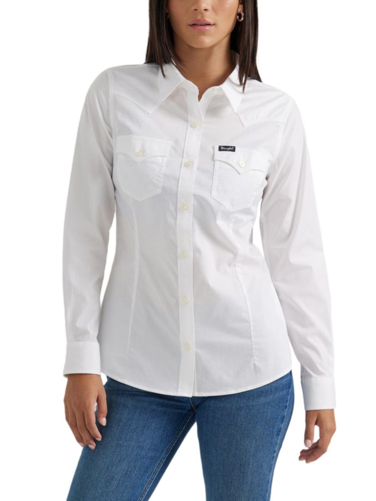 Camisa Wrangler Retro con Botones Blanca Talle S
