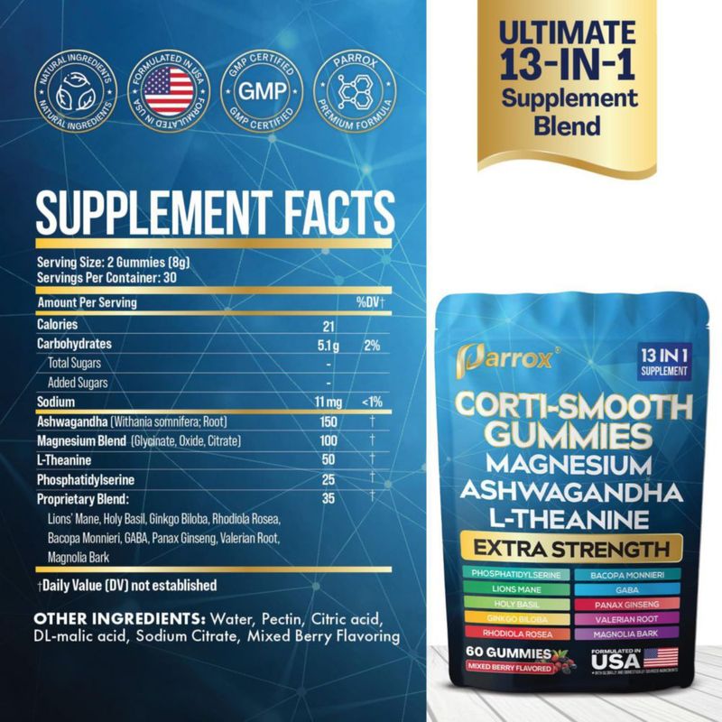 Suplemento Nutricional Parrox Corti-Smooth Gomitas 2 Paquetes