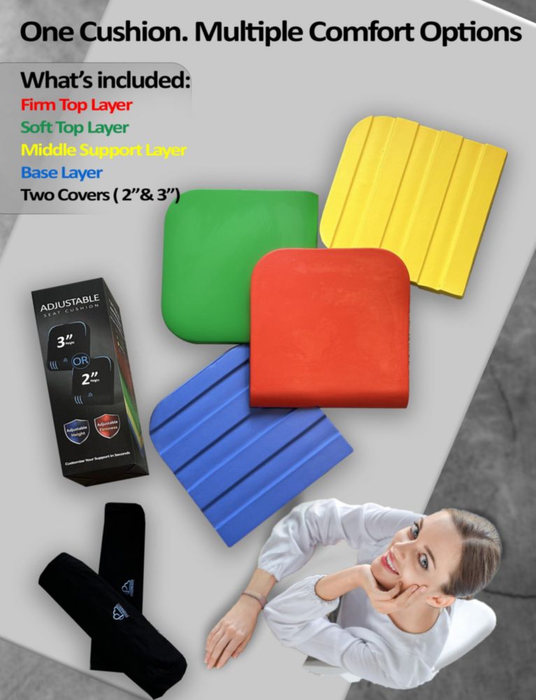 Almohadilla de Asiento Ajustable de Espuma Viscoelástica PRIMART para Posicionamiento Corporal