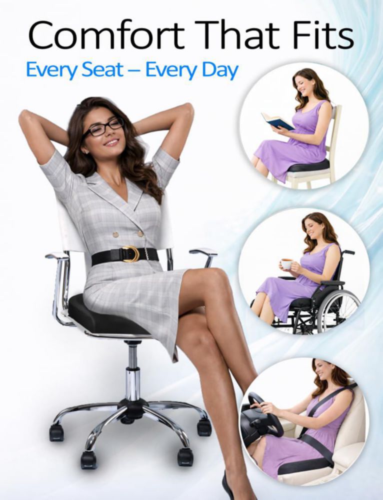 Almohadilla de Asiento Ajustable de Espuma Viscoelástica PRIMART para Posicionamiento Corporal