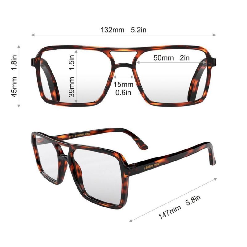 Anteojos Correctivos LONDON MOLE Spy Cuadrados Piloto UV