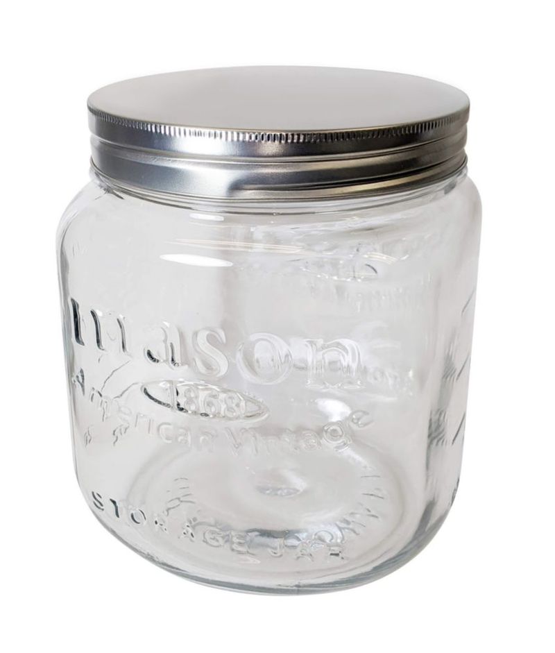 Frasco Grant Howard Jumbo Mason de Vidrio Grabado 2720 ml Transparente