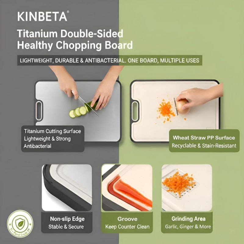 Tabla de Cortar KINBETA de Titanio Doble Cara 41x28 cm