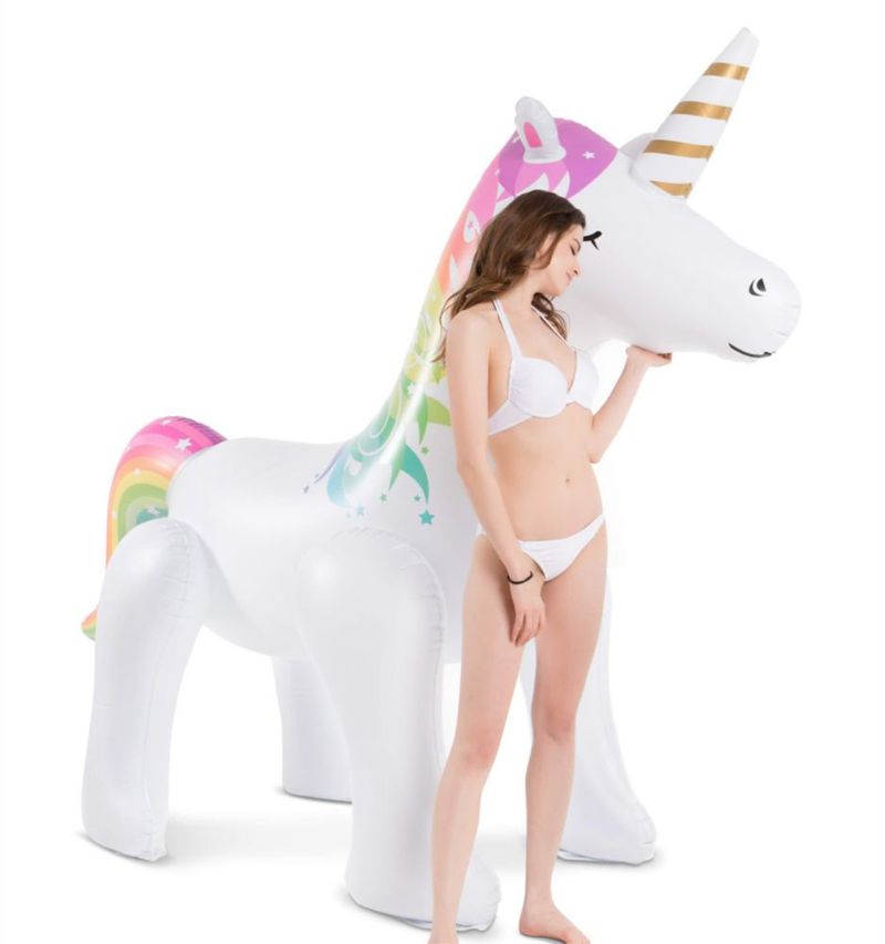 Aspersor de agua Jasonwell Unicorn inflable para niños