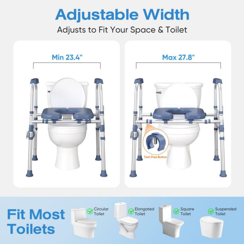 Elevador de Asiento de Inodoro FITGOT con Manijas Ajustables y Resistente