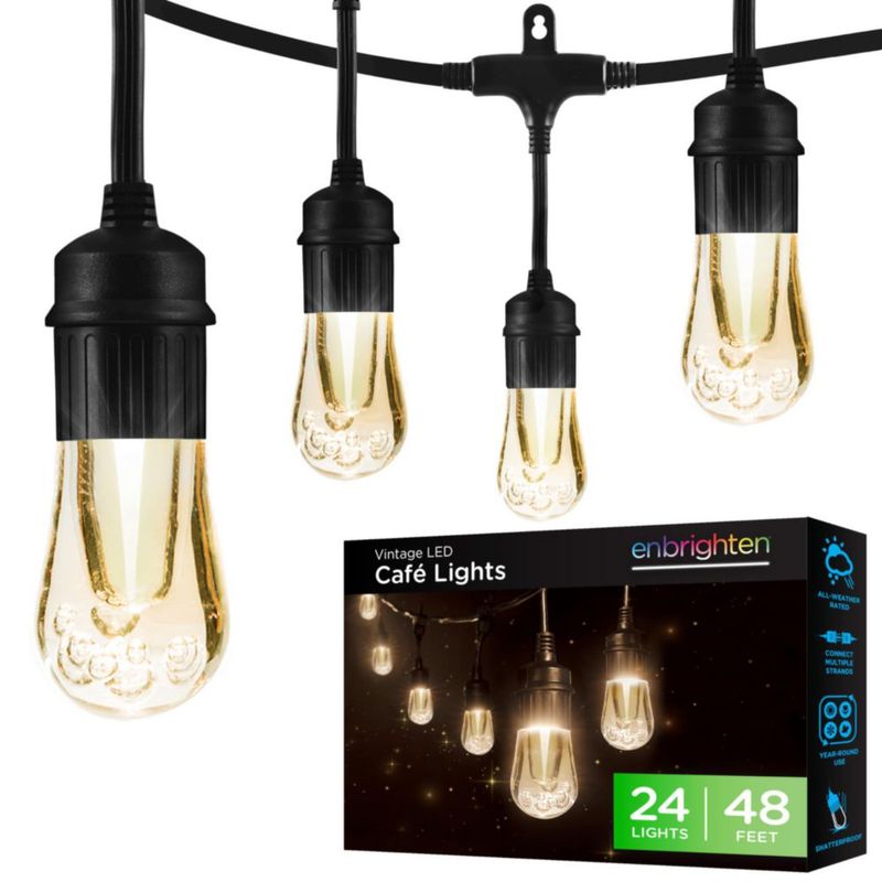 Luces de Cadena Enbrighten 145 m 24 LED Blanco Cálido