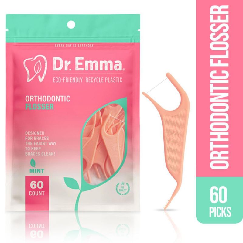 Hilo Dental Dr. Emma Ortodóntico con Sabor a Menta 120 Unidades