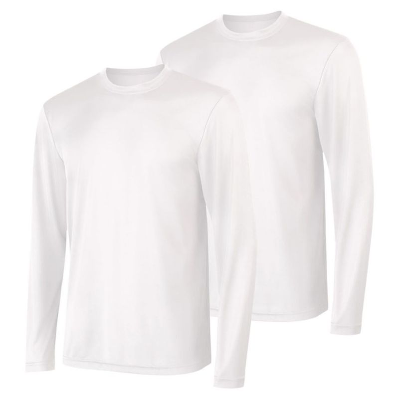 Remera Hanes Cool Dri de Manga Larga con Protección Solar UPF 50+ Paquete de 2 XL