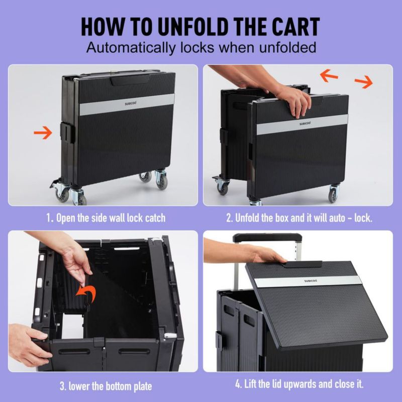 Carrito Utility SUBICOO Plegable con Caja y Tapa