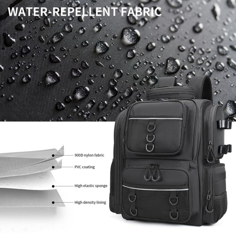 Mochila de Pesca WANOON Impermeable 45x30x20 cm 42L 2 Cañas