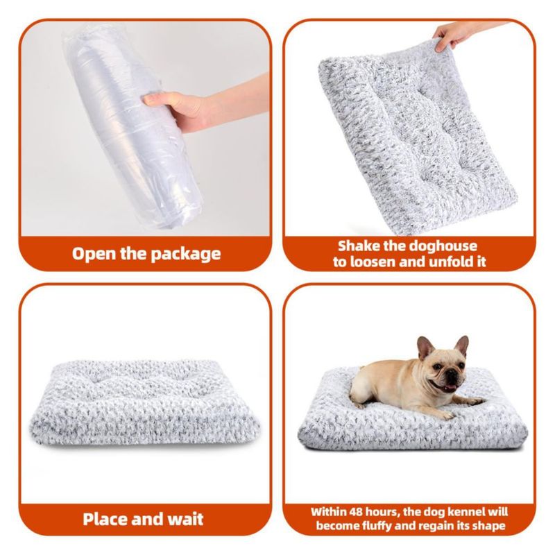 Cama para Perro Yintrest XL 89x58 cm Plush Ortopédica Gris