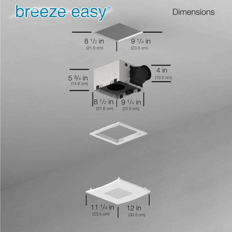Extractor de Baño BREEZE EASY BEL5080110 50-110 CFM LED
