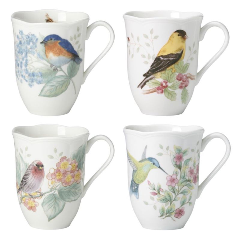 Juego de 4 Tazas de Porcelana Lenox Butterfly Meadow Flutter