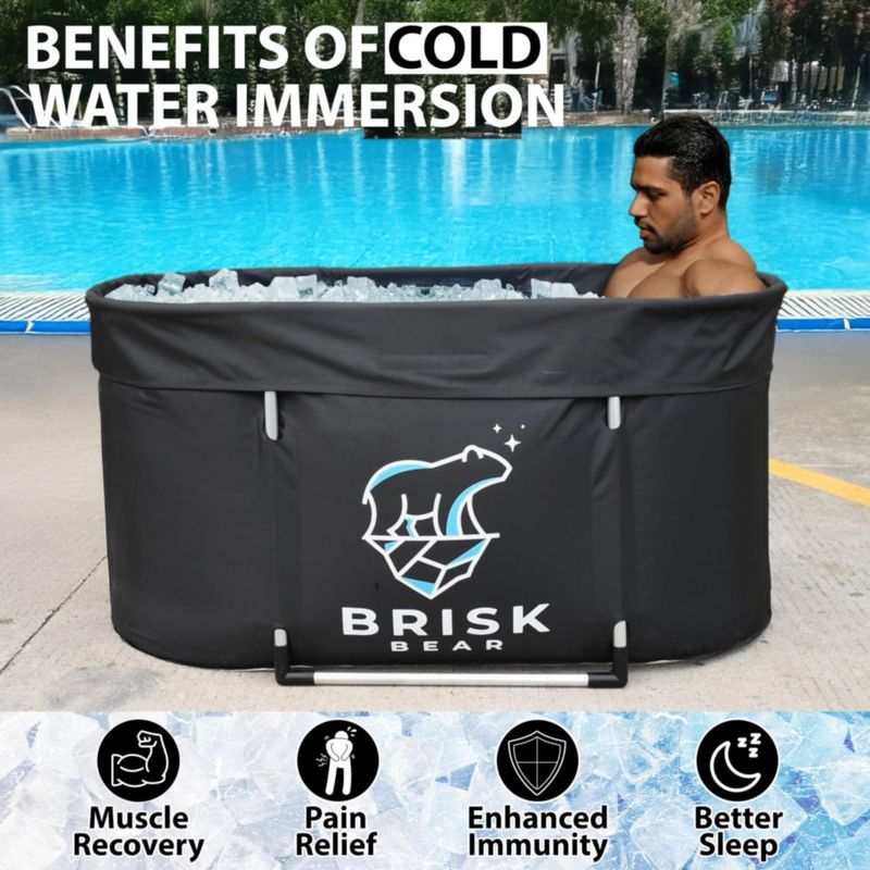 Bañera Ovalada XL Brisk Bear para Baño de Hielo con Temporizador y Termómetro