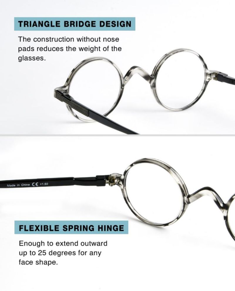 Lentes de Lectura Reducblu Professor Round +2.50 Negro-Blanco