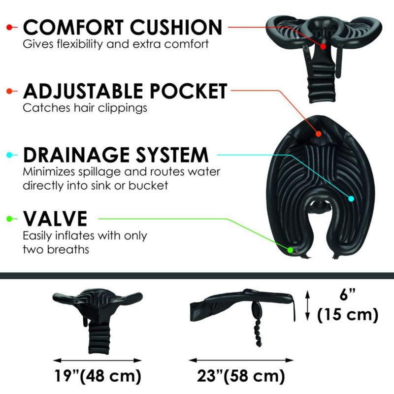 Lavabo Inflable Portátil para Lavado de Cabello Chrome Cherry para Salón Móvil