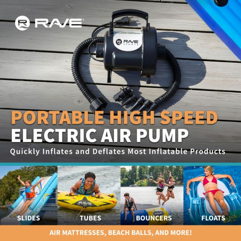 Bomba de Aire Eléctrica RAVE Sports 48 CFM 120V con 5 Adaptadores