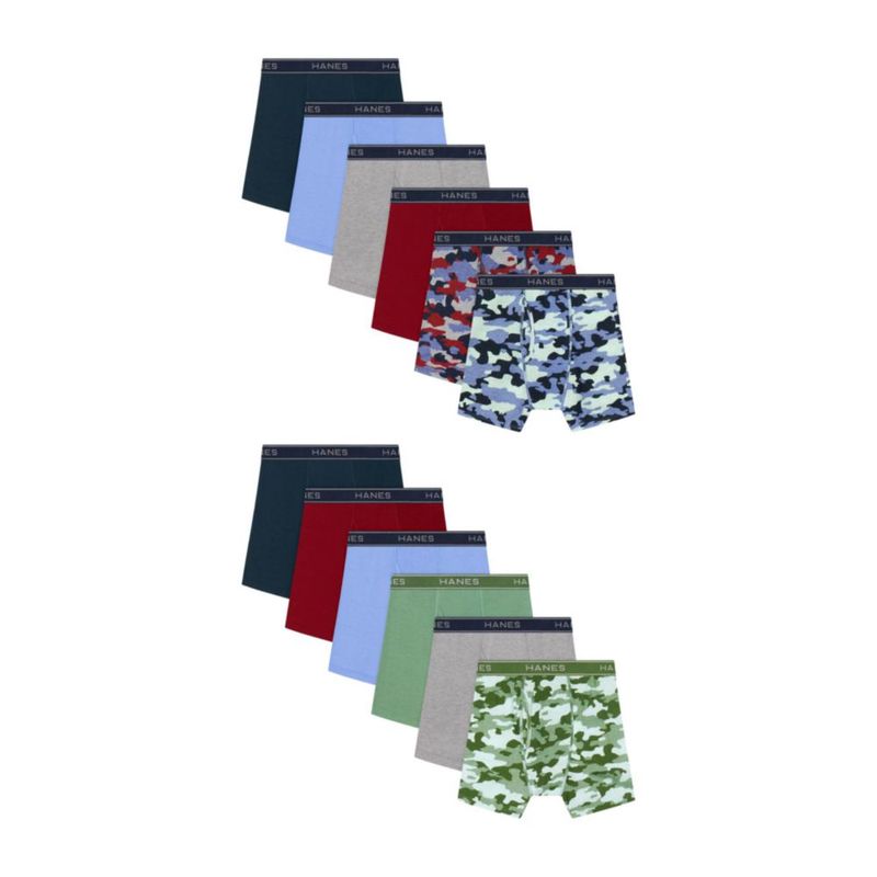 Calzoncillos Hanes para Niños Paquete de 12 Boxer Suaves y Transpirables
