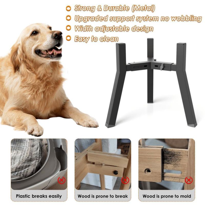 Soporte Elevado Ajustable para Comedero de Perro TIDANT 2 Unidades