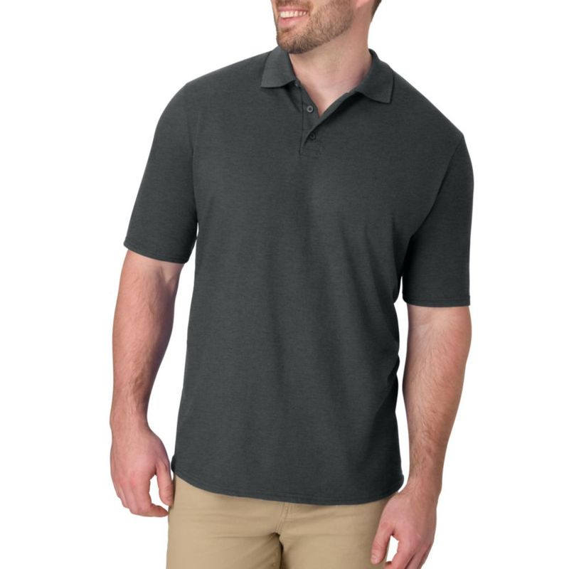 Remera Polo Hanes Piqué Manga Corta Carbón Mediana