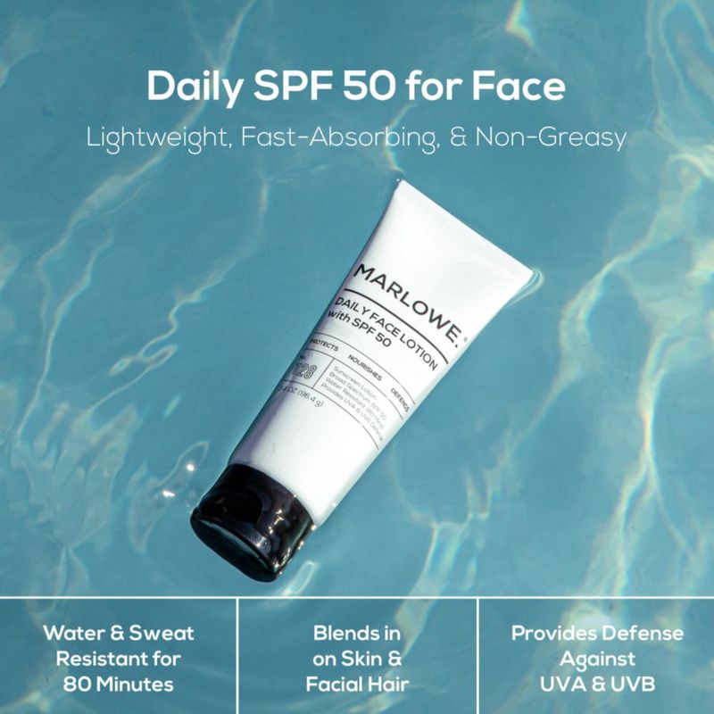 Hidratante Facial MARLOWE. Protector Solar SPF 50 100 ml Paquete de 2