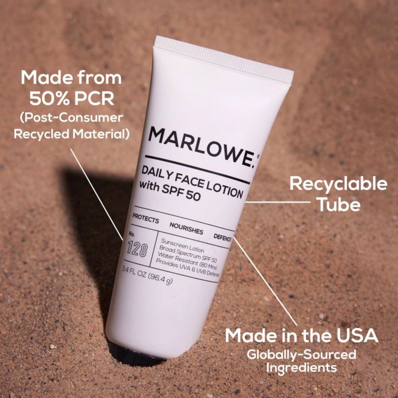 Hidratante Facial MARLOWE. Protector Solar SPF 50 100 ml Paquete de 2