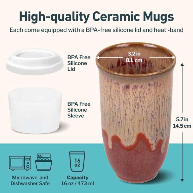 Vaso para Beber NOVA CERAMICS Jupiter 475 ml Apto para Microondas