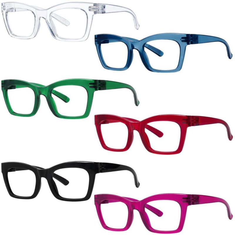 Lentes de Lectura Reducblu Ojo de Gato Sin Metal Paquete de 6 +0.75