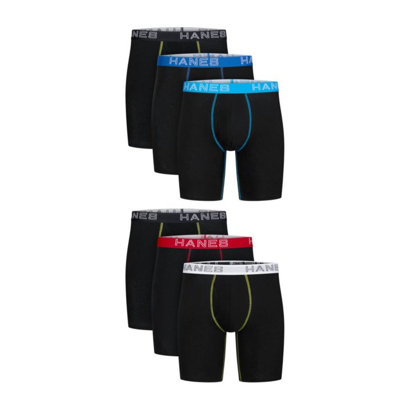 Bóxers largos de algodón con elastano Hanes 6 unidades