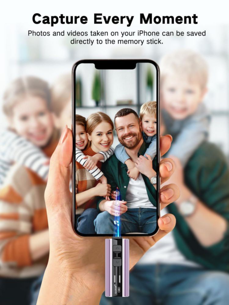 Memoria USB EATOP 512GB para Respaldo de Fotos Morada
