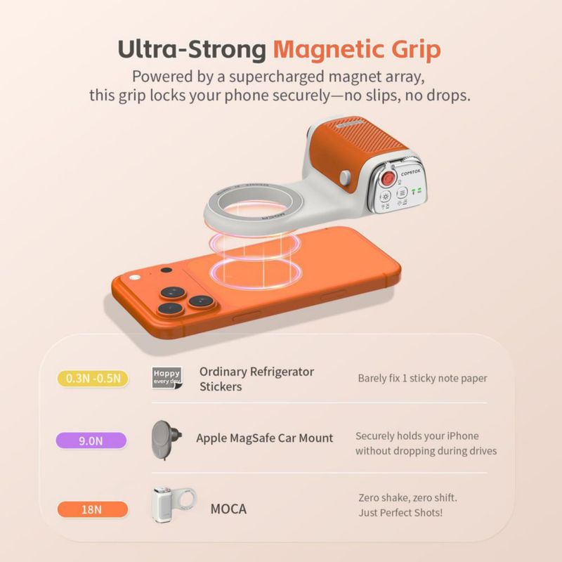 Grip para Celular COMITOK MOCA iPhone 17 Pro Magnético