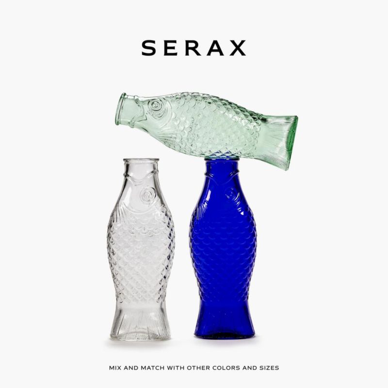 Jarra Serax Fish & Fish 850 ml Transparente Azul Claro