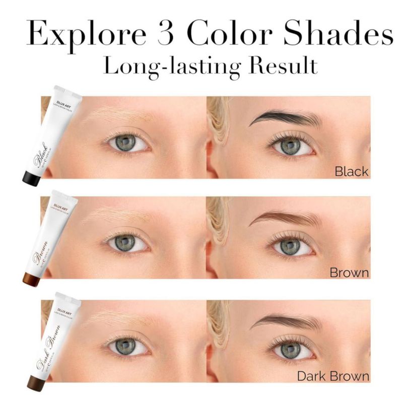 Kit de Color para Cejas DLUX PROFESSIONAL Marrón Oscuro de Larga Duración