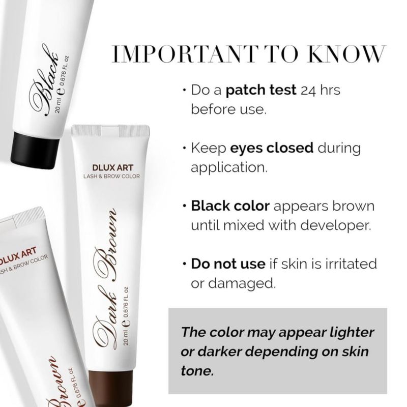 Kit de Color para Cejas DLUX PROFESSIONAL Marrón Oscuro de Larga Duración