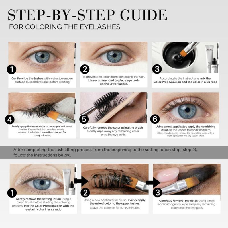 Kit de Color para Cejas DLUX PROFESSIONAL Marrón Oscuro de Larga Duración