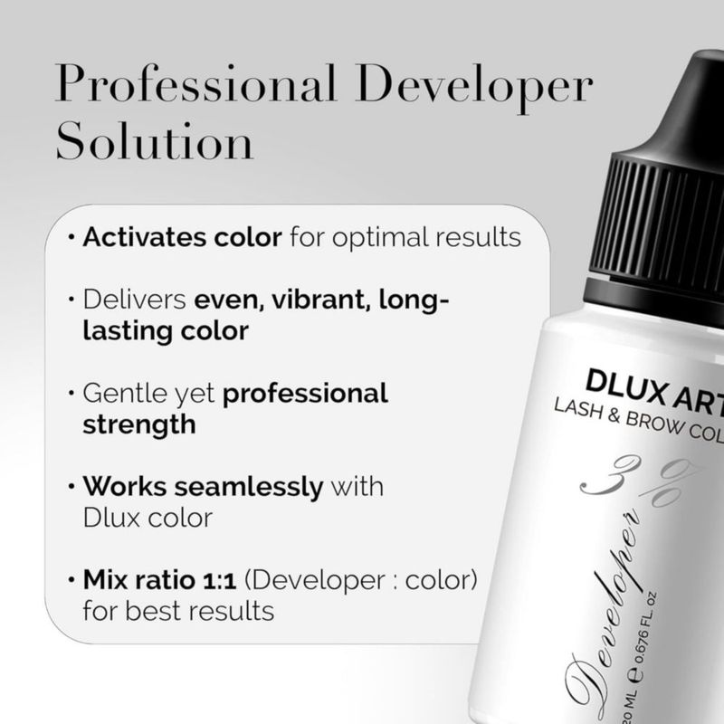 Kit de Color para Cejas DLUX PROFESSIONAL Marrón Oscuro de Larga Duración