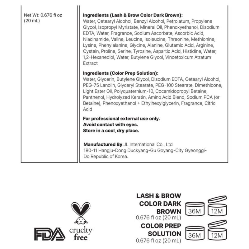Kit de Color para Cejas DLUX PROFESSIONAL Marrón Oscuro de Larga Duración