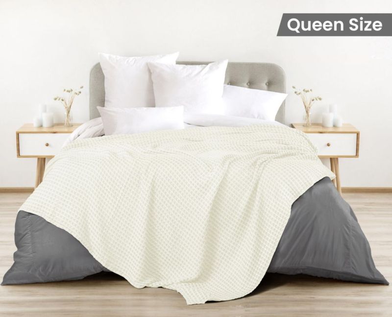Manta Utopia Bedding Queen 100% Algodón Tejido Waffle 229x229 cm