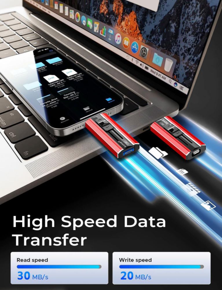 Memoria USB EATOP 512GB para Respaldo de Fotos Roja