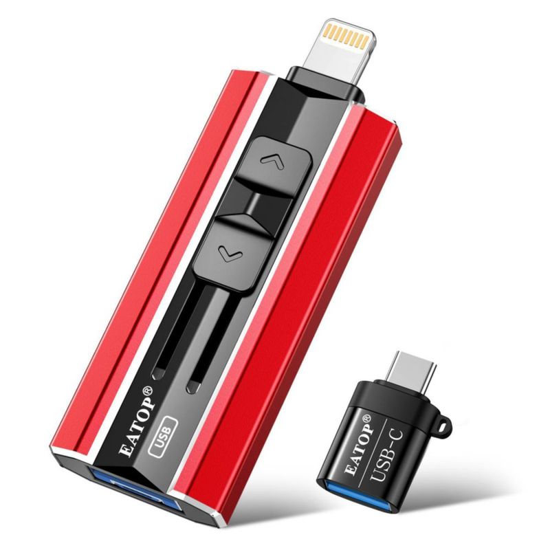 Memoria USB EATOP 512GB para Respaldo de Fotos Roja